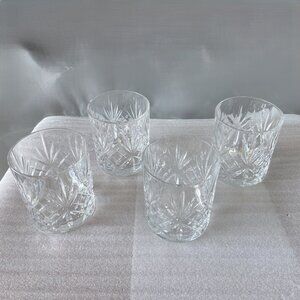Dublin Cut Crystal Whiskey Glasses, Set of 4